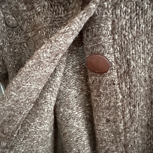Kenzie Pretty Wool Blend Button Up Sweater coat Vest unique knit Brown XL - Picture 3 of 6